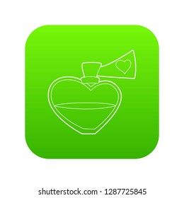 Love potion icon green vector isolated on white background