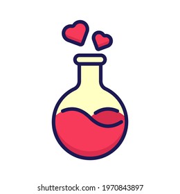 Love Potion Icon Illustration With Filled Outline Style