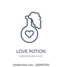 Love Potion icon. Love Potion linear symbol design from Wedding and love collection. Simple outline element vector illustration on white background.