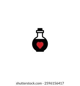 Love potion icon logo flat vector design