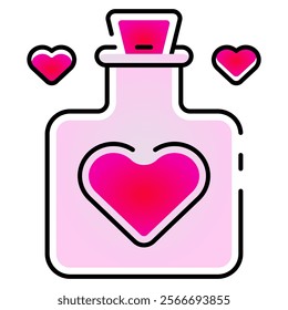 love potion icon outline gradient colour style. Suitable for website design, logo, app, UI and etc. Based on the size of the icon in general, so it can be reduced.