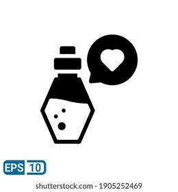 love potion icon in solid style isolated on white background. love elixir concept. vector illustration. EPS 10