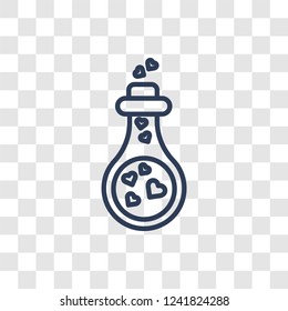 Love Potion icon. Trendy linear Love Potion logo concept on transparent background from Birthday party and wedding collection