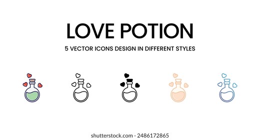 LOVE POTION icons set vector illustration. vector stock
