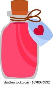 Love potion, illustration, vector on a white background.