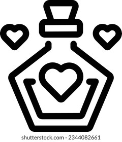 Icono de línea de posición de amor - Icono único, vector