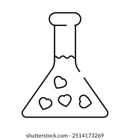 Liebeszauber Linie Ikone Vektor. Liebesgetränkeschild. isoliertes Kontursymbol, schwarze Illustration