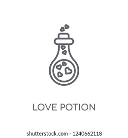 Love Potion linear icon. Modern outline Love Potion logo concept on white background from Birthday party and wedding collection. Suitable for use on web apps, mobile apps and print media.