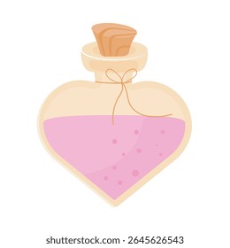 love potion liquid elixir in flat style. Love potion bottle. Vector illustration