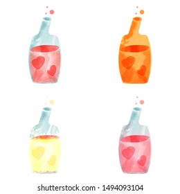 Love potion. St. Valentine's day card template.