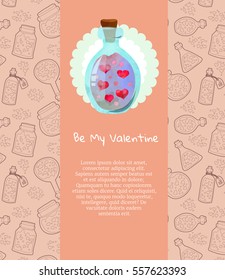 Love potion. St. Valentine's day card template.
