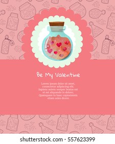 Love potion. St. Valentine's day card template.