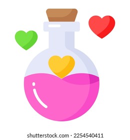 Diseño vectorial de poción de amor en estilo moderno y moderno