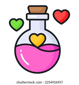 Diseño vectorial de poción de amor en estilo moderno y moderno