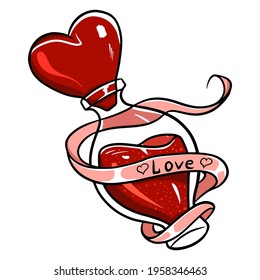 Love potion. Vector love potion. A drink that makes you fall in love with yourself. Valentine's Day
