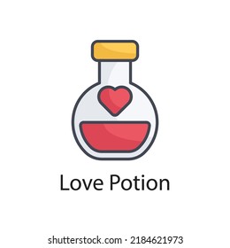 Love Potion vector Filled Outline Icon Design illustration on White background. EPS 10 File 