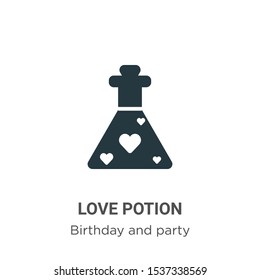 Love potion vector icon on white background. Flat vector love potion icon symbol sign from modern birthday and party collection for mobile concept and web apps design.