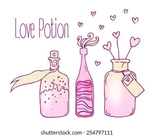 Love potion. Vector illustration.
