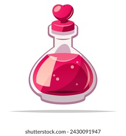Ilustración aislada del vector de la poción del amor