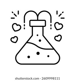 Love potion vector outline icon. EPS 10 file