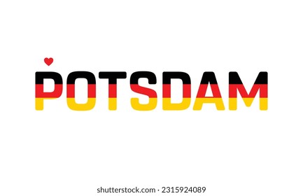 I love Potsdam, Typographic Design, Flag of Germany corporate in Potsdam, Potsdam, Potsdam Vector, Love, Vector, Flag of Germany, I love Germany