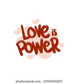 love is power people quote typography flat design illustration