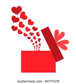 Love present box full of hearts