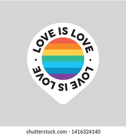 Love is Love Pride icon. Rainbow flag