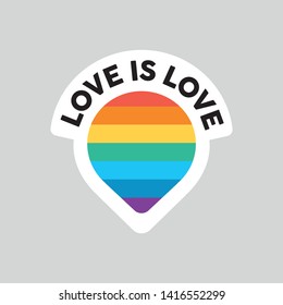 Love is Love Pride icon. Rainbow flag