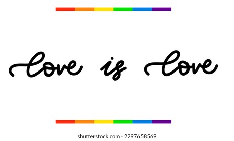 Love is Love Pride month 2023 Symbols with LGBT pride flag or Rainbow colors. LGBT designs isolated on background, Vector illustration EPS 10