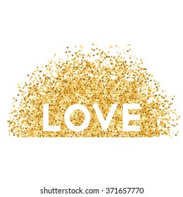 Love print with gold pattern