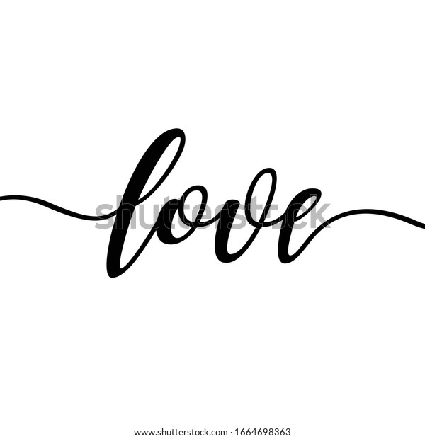 Love Print Wall Art Calligraphy Typography Stock Vector (royalty Free 