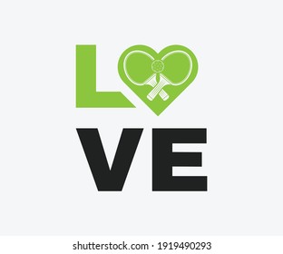 Love, Printable Vector Illustration. Pickleball SVG. Great for badge t-shirt and postcard designs. Vector graphic illustration.