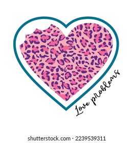 Love problems heart skin animal abstract,Graphic design pritn t-shirts fashion,vector,poster,card