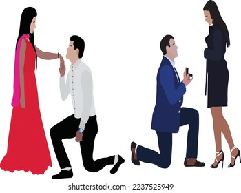 Love Proposal Vector Avatar Art.This Is An Editable And Printable Vector Eps File.