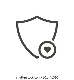 love protect shield icon vector