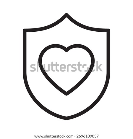 Love protection icon vector design illustration template in trendy style