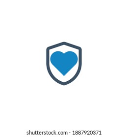 Love protection icon (vector illustration)