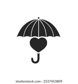 love protection, umbrella icon vector icon flat sign
