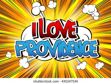 I Love Providence - Comic book style word
