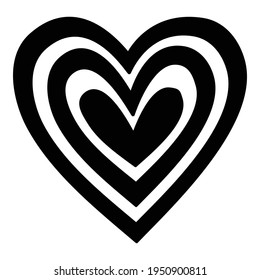 Love Psychedelic heart icon. Hand drawn and outline illustration of Love Psychedelic heart vector icon for web design