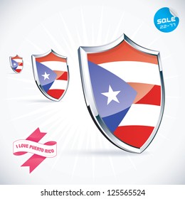 I Love Puerto Rico Flag Illustration, Sign, Symbol, Button, Badge, Icon, Logo for Family, Baby, Children, Teenager, People
