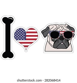 I love pug with American symbols
