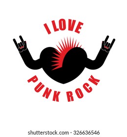 Love Punk Rock Symbol Heart Mohawk Stock Vector (Royalty Free ...