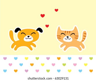 love puppy and kitten