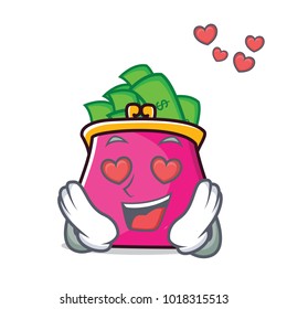 In love purse character cartoon style