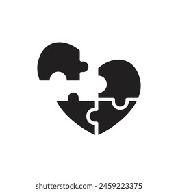 Love Puzzle Filled Icon Vector Illustration