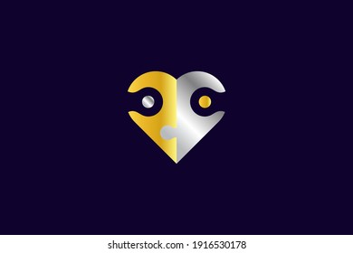 love puzzle logo template design