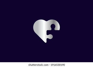love puzzle logo template design