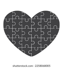 Love Puzzle in many pieces vector design flat art illustration idea template perfect for asset material valentine day content ready to use free editable